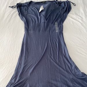 NWT BANANA REPUBLIC SLIM FIT LIGHTWEIGHT MIDI BLUE DRESS